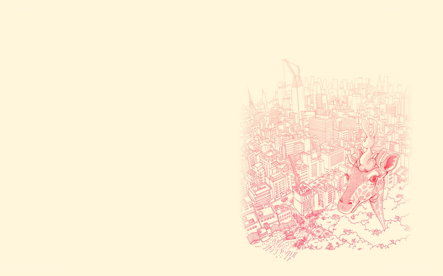 giraffe in cityscape illustration