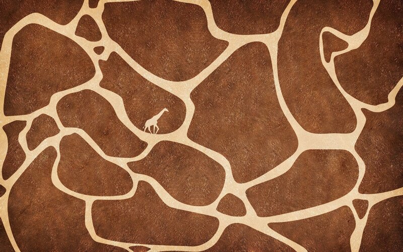 Giraffe in Pattern — Brown, Calm, Illustration, Silhouette