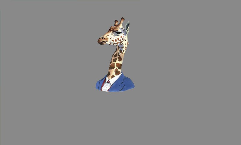 Giraffe in Suit — Gray