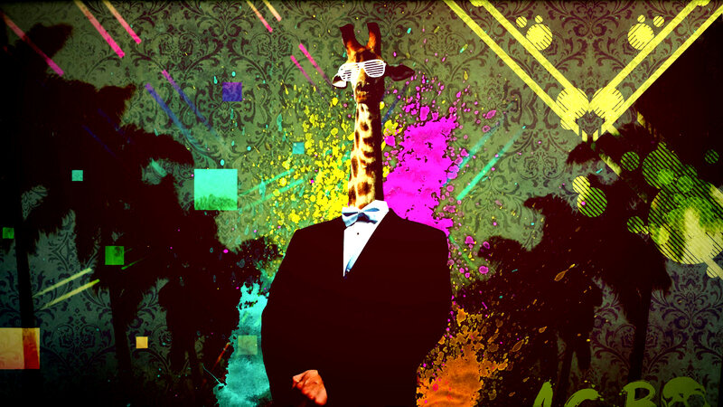 giraffe in tuxedo art