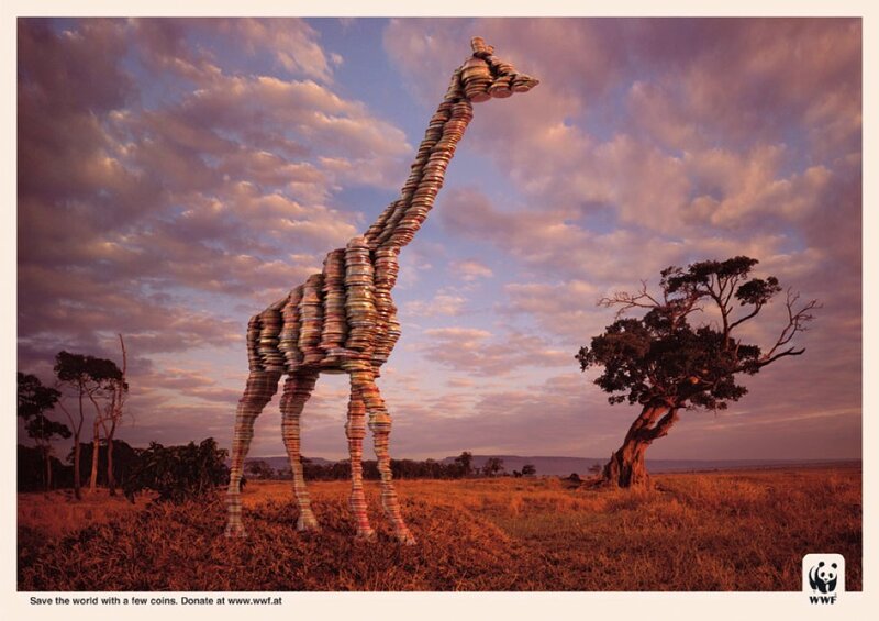 Giraffe Made of Coins