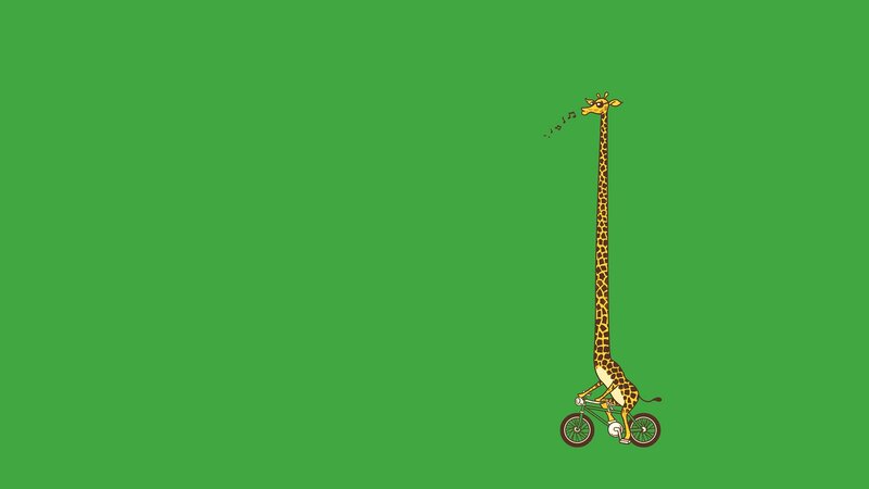 Giraffe on Bicycle — Green