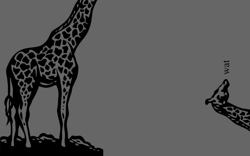 Giraffe Standing — Black