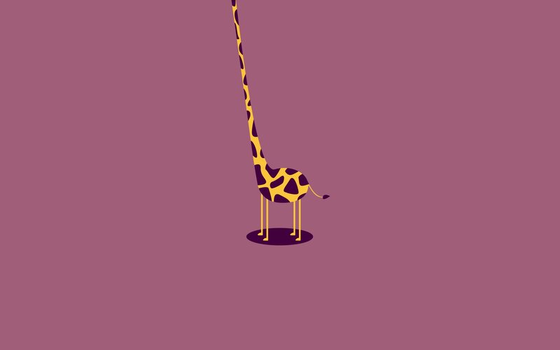 Giraffe Standing — Purple