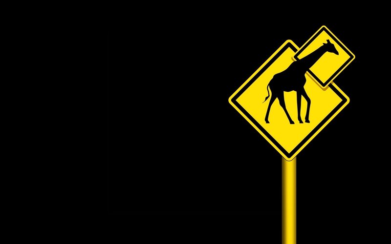 Giraffe Warning Sign