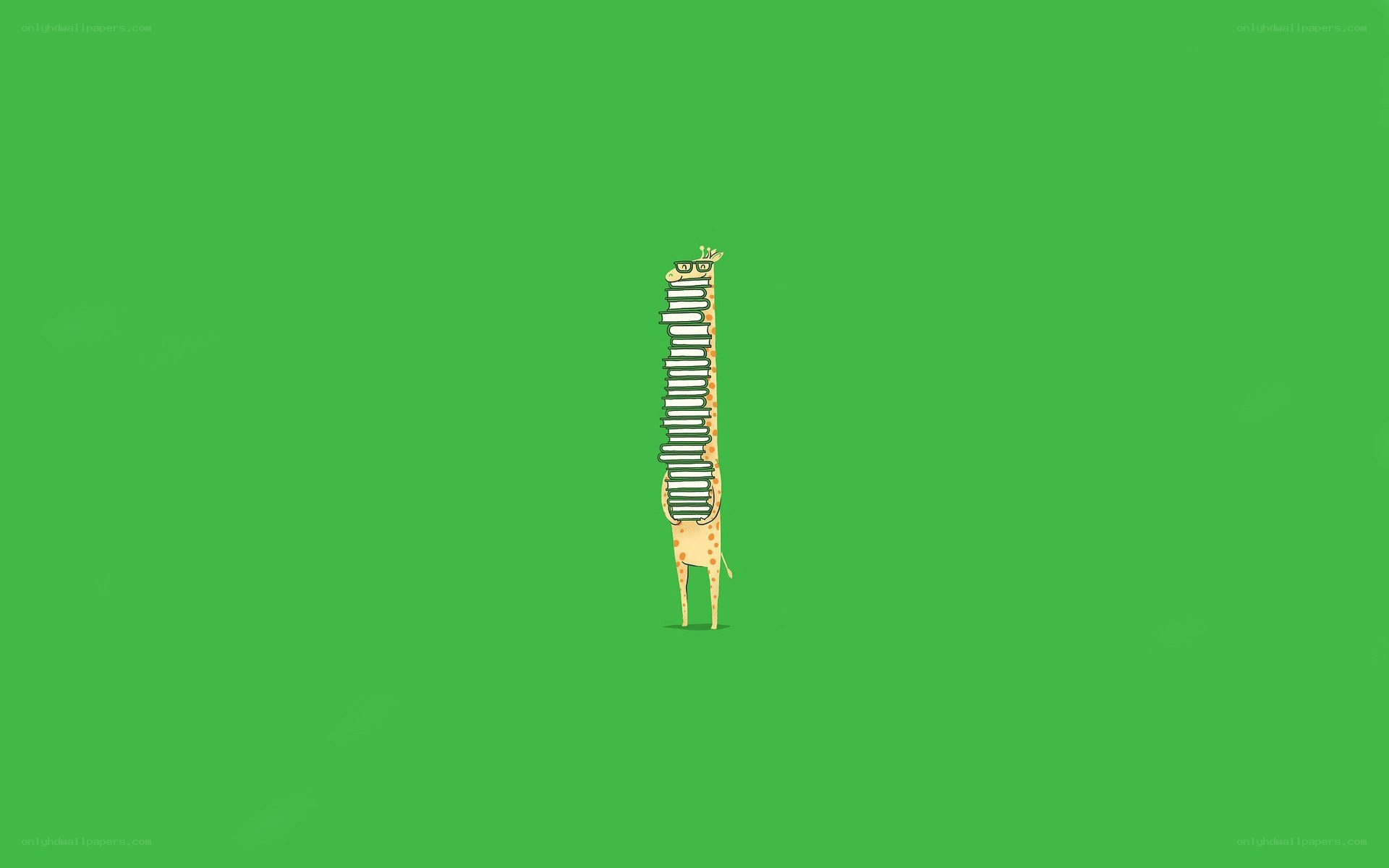 giraffe with books