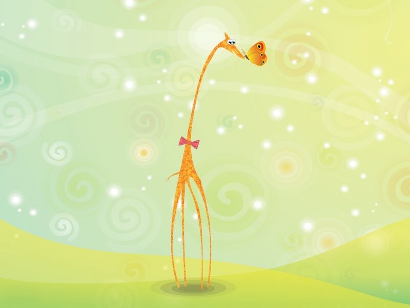 giraffe with butterfly