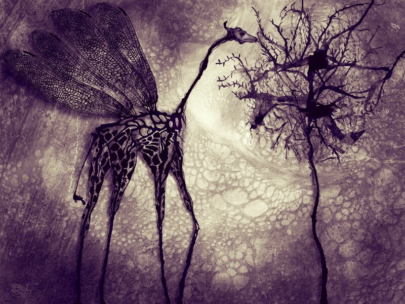 giraffe with dragonfly wings