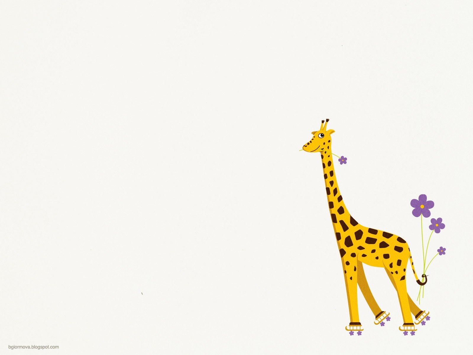 giraffe with flowers