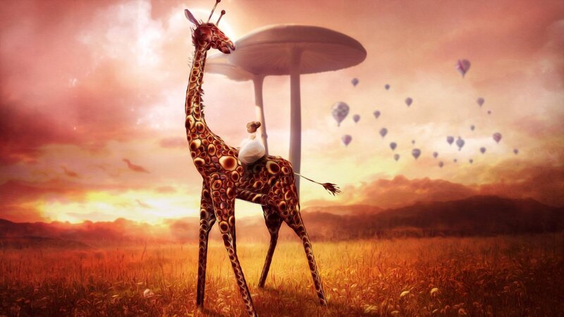 Giraffe with Rider