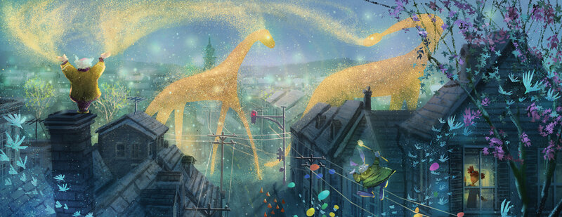 Giraffes in City
