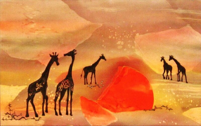 Giraffes in Desert