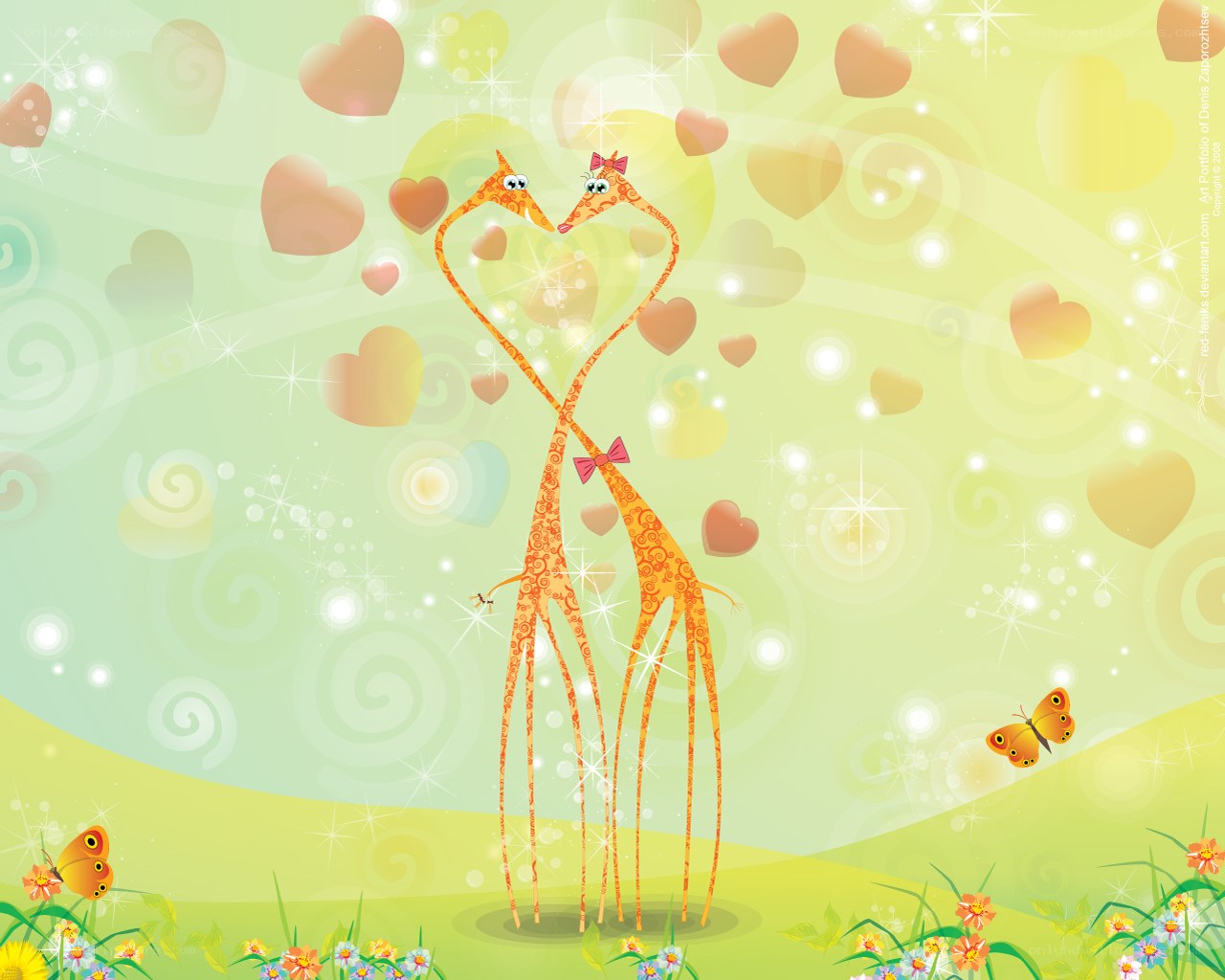 Giraffes in love