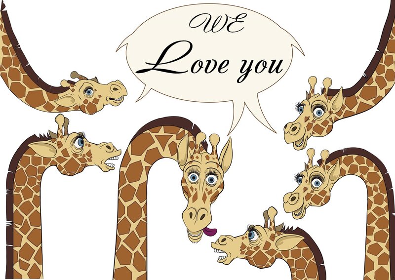 Giraffes in Speech Bubble