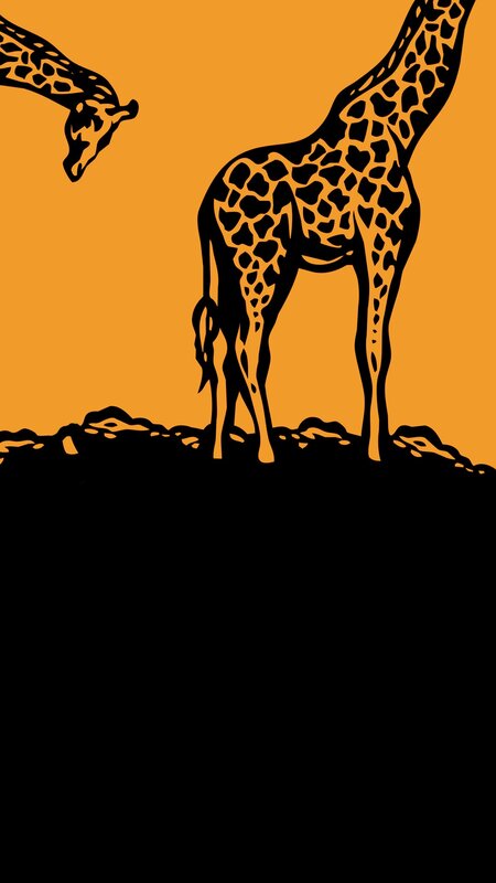 Giraffes on a Hill — Orange