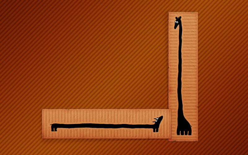 Giraffes on cardboard