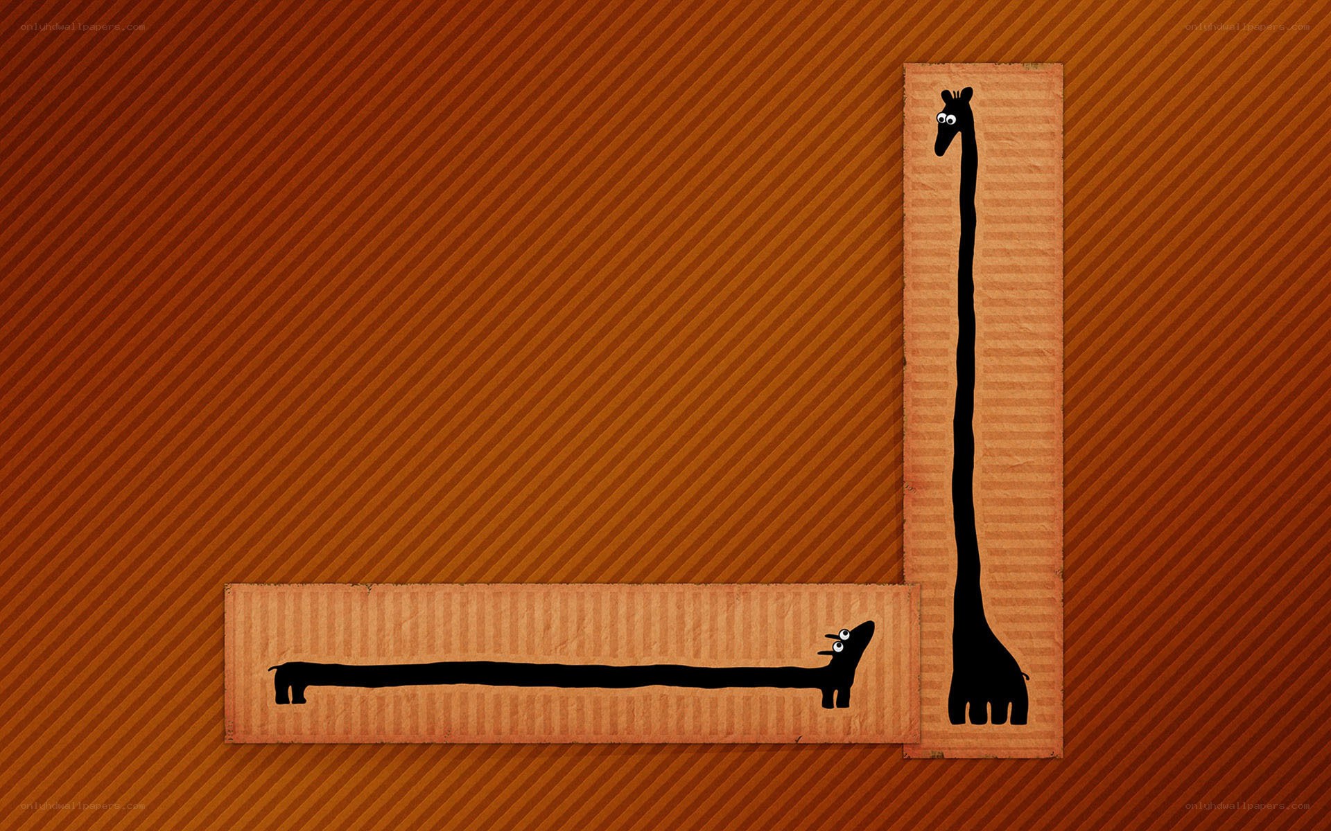 Giraffes on cardboard