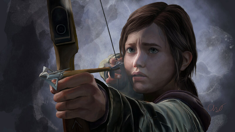 girl aiming a bow