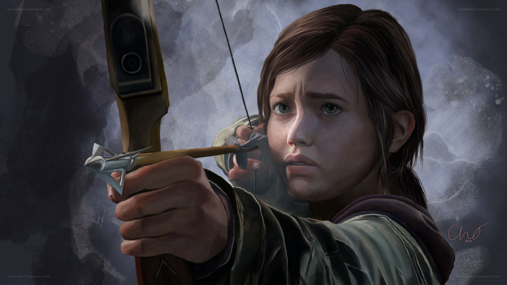 girl aiming a bow