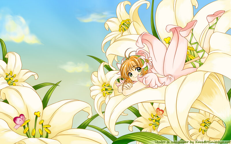 girl among lilies