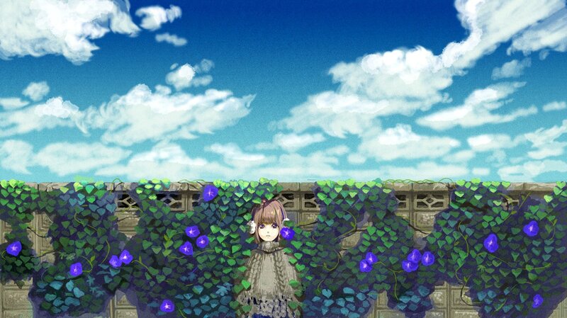 girl among purple flowers