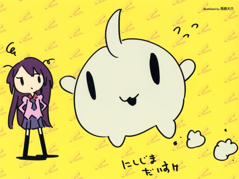 Girl and a ghost character