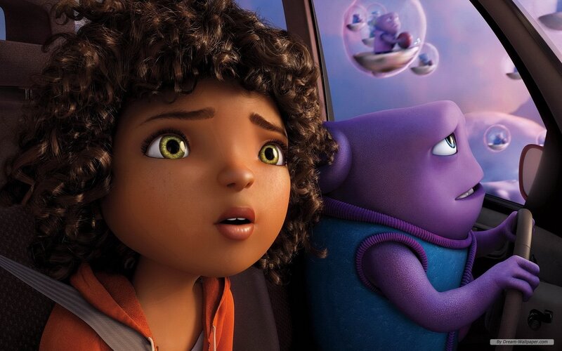 Girl and Alien in Car