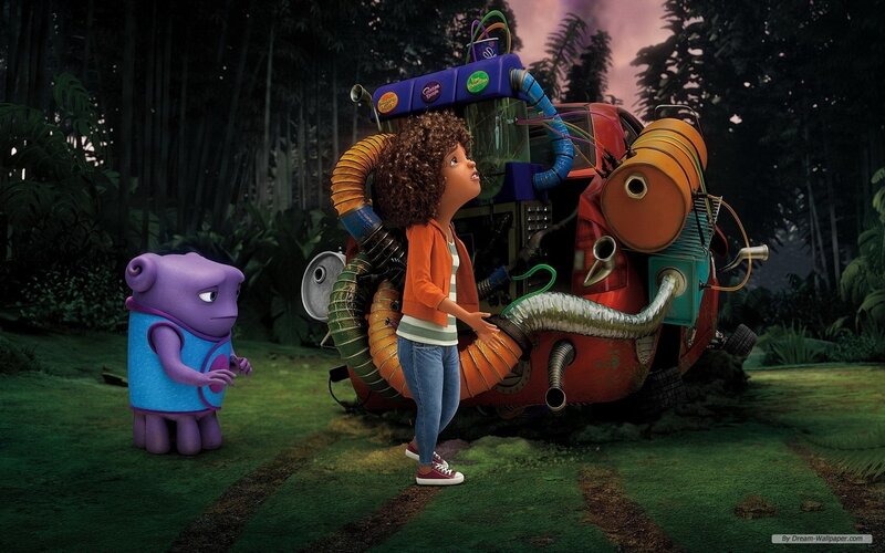 Girl and Alien in Forest