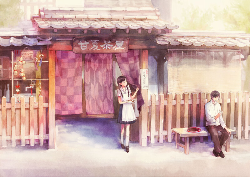 Girl and Boy at Tea Shop