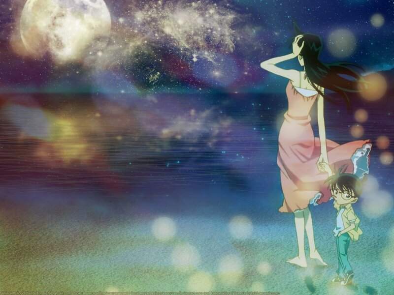 Girl and Boy on Beach — Blue