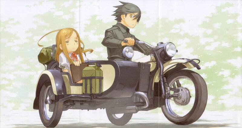 Girl and Boy on Motorcycle