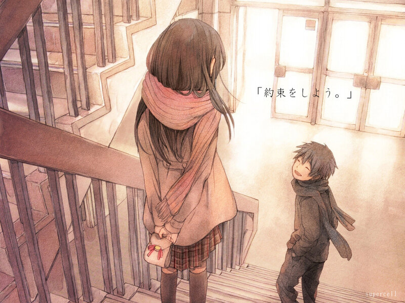 Girl and Boy on Stairs