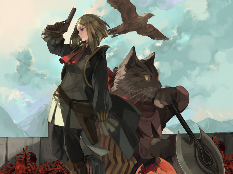 Girl and Cat Warriors