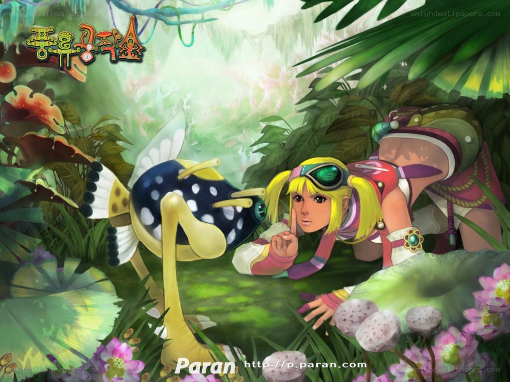 girl and creature in jungle
