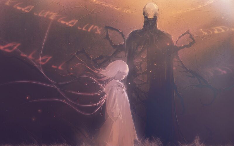 Girl and Dark Figure
