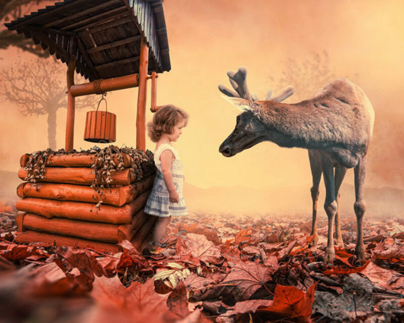 Girl and Deer
