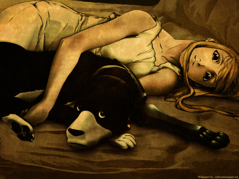 girl and dog resting together