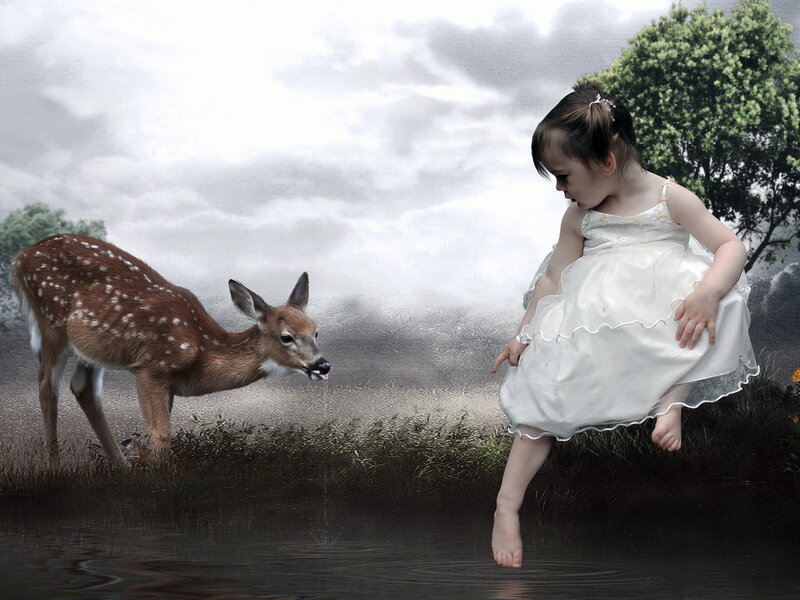 Girl and Fawn