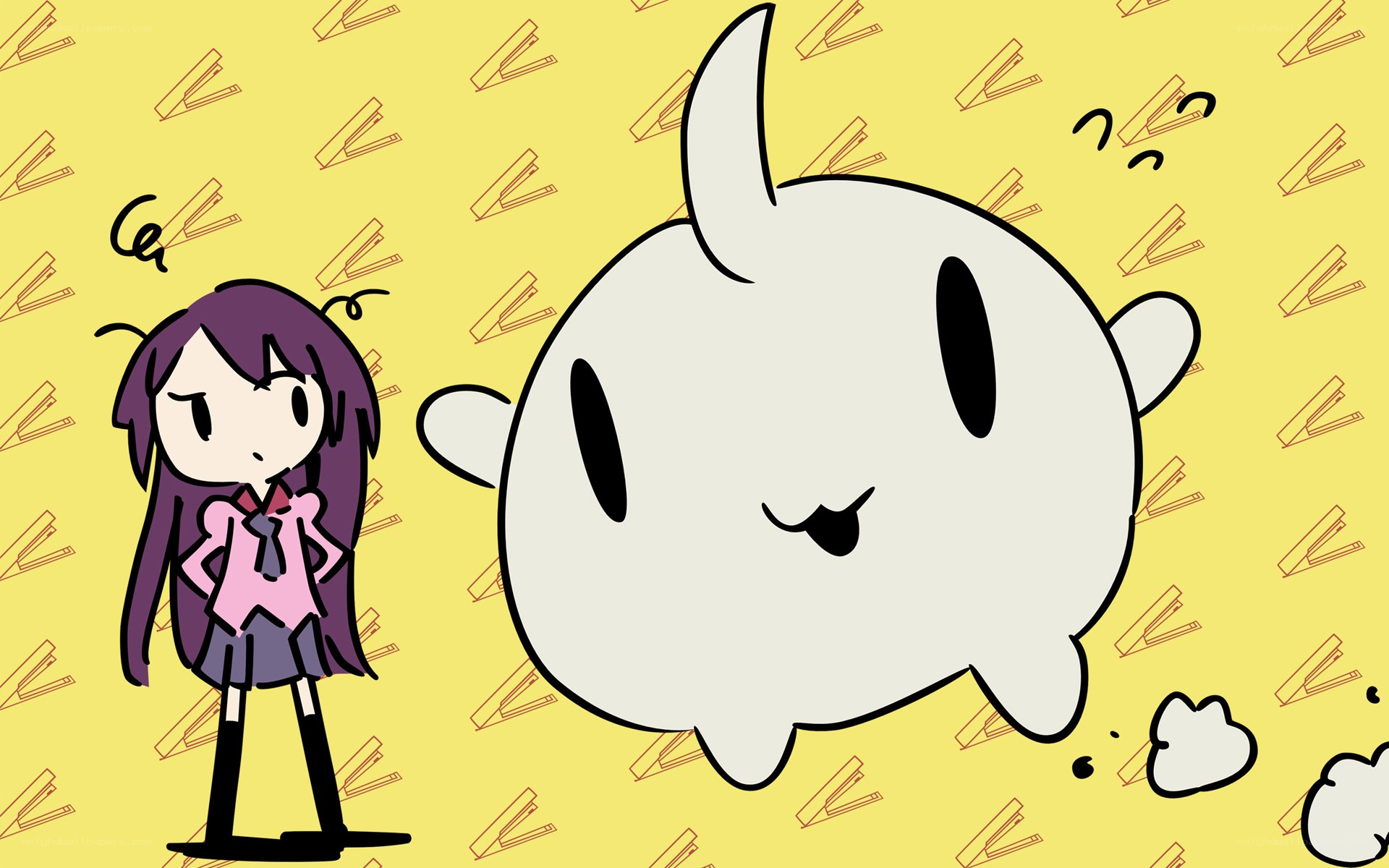 Girl and ghost character