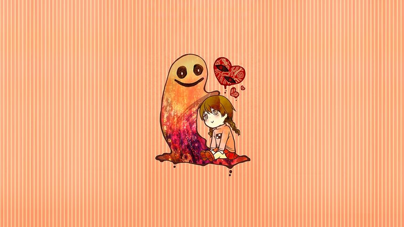 girl and ghost with heart