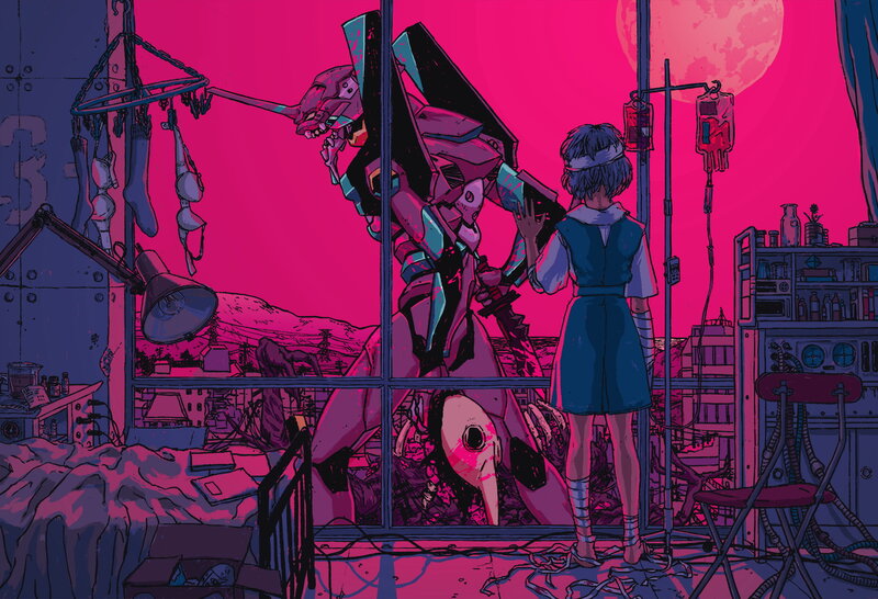 Girl and Giant Robot — Pink, Dramatic