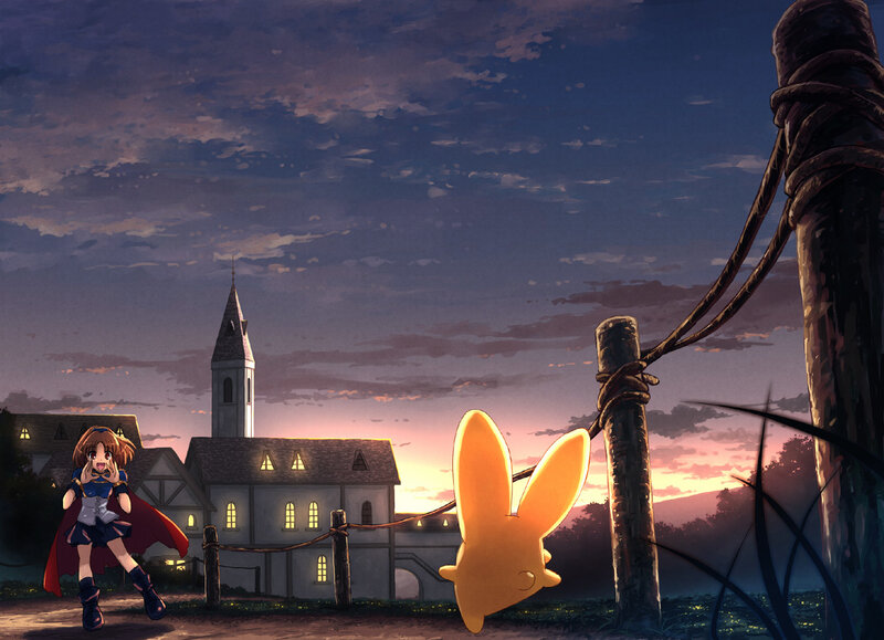 Girl and Glowing Rabbit