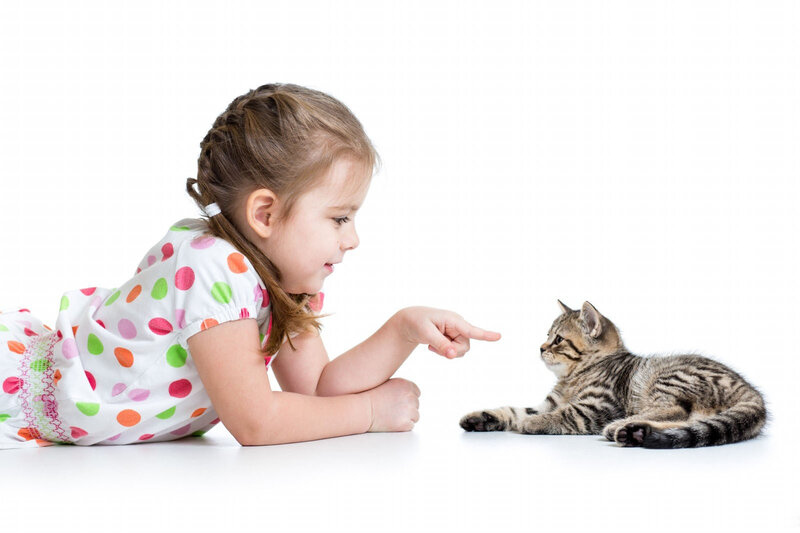 Girl and Kitten