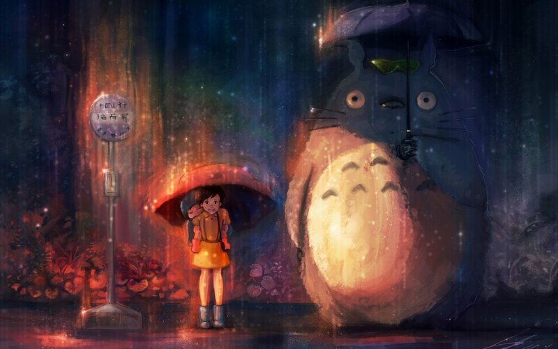 Girl and Large Cat-like Creature