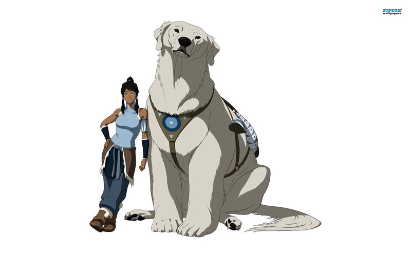 Girl and Large Dog