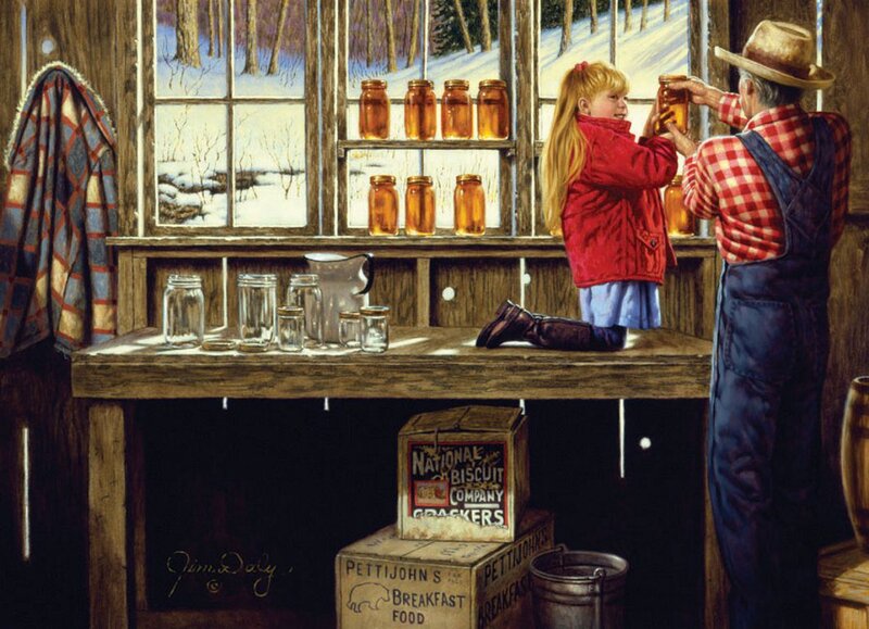 Girl and Man in Kitchen