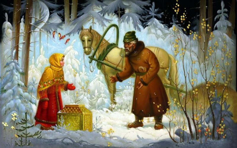Girl and Man in Winter