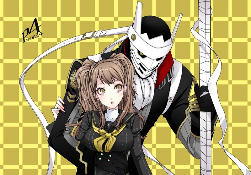 Girl and Masked Figure
