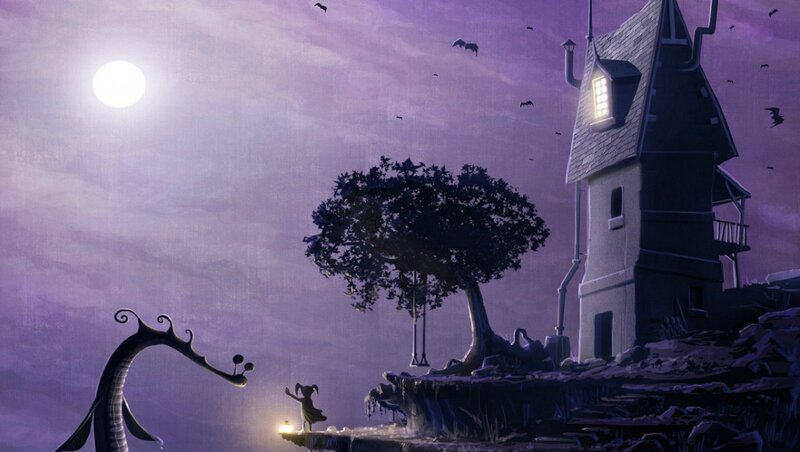 Girl and Monster at Night