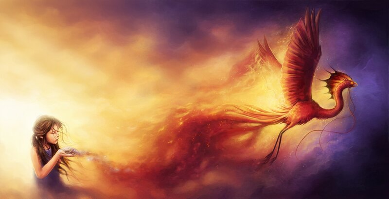 Girl and Phoenix